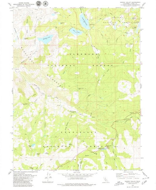 USGS Classic Pacific Valley California 7.5'x7.5' Topo Map Image