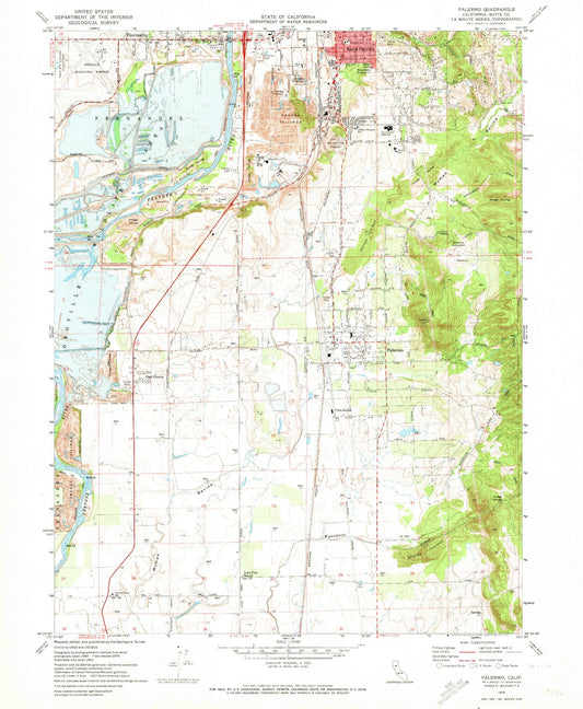 Classic USGS Palermo California 7.5'x7.5' Topo Map Image