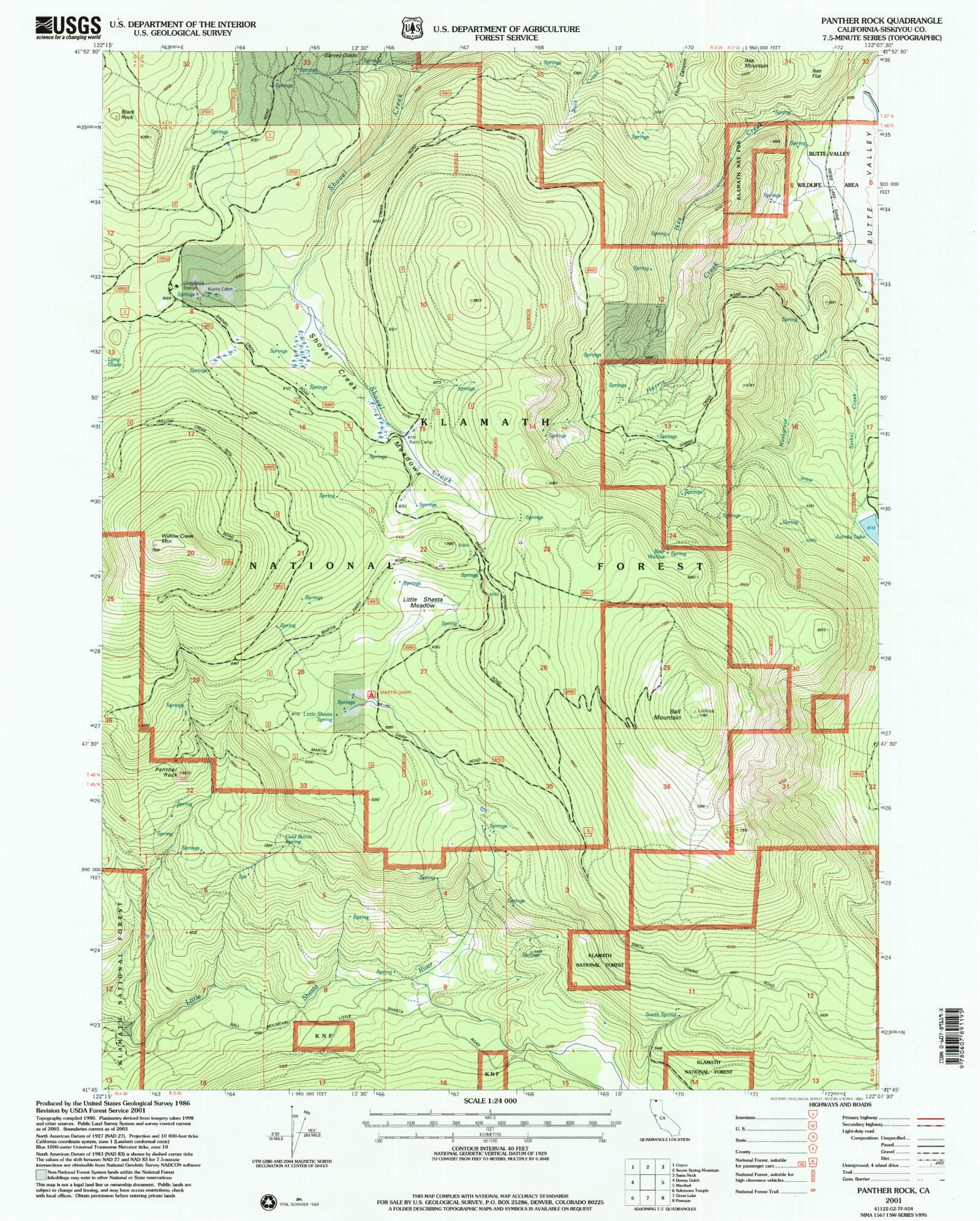 Classic USGS Panther Rock California 7.5'x7.5' Topo Map – MyTopo Map Store