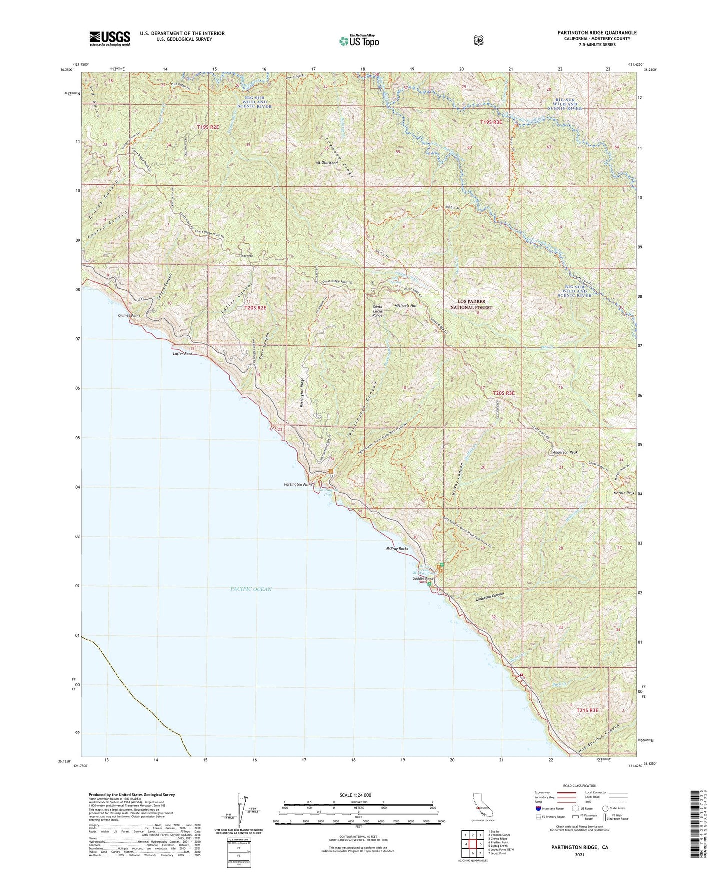 Partington Ridge California US Topo Map Image