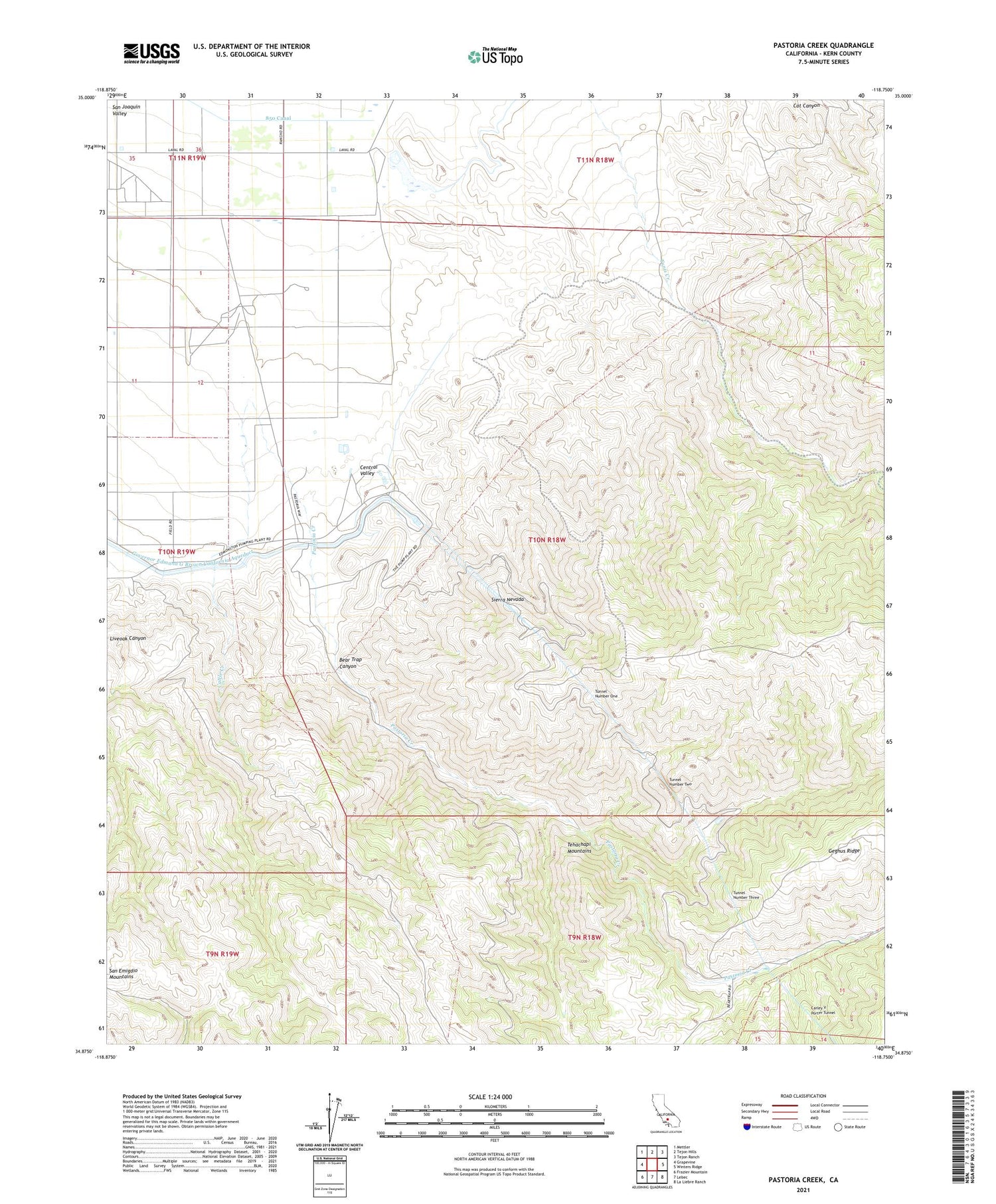 Pastoria Creek California US Topo Map Image