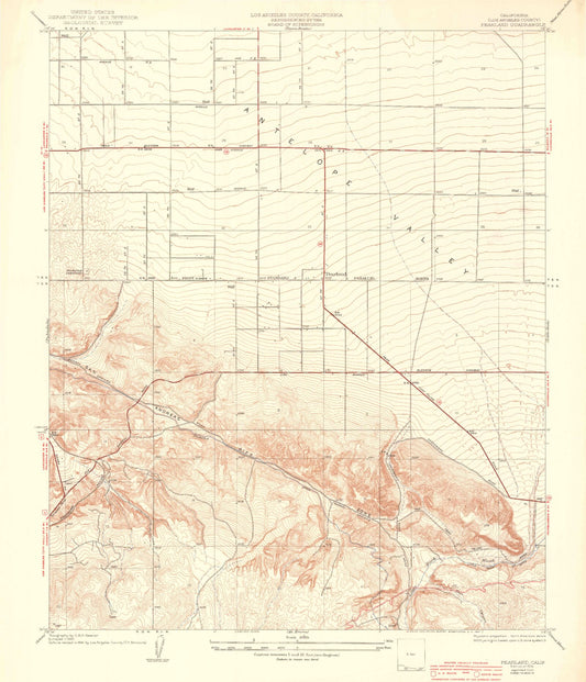Classic USGS Pearland California 7.5'x7.5' Topo Map Image