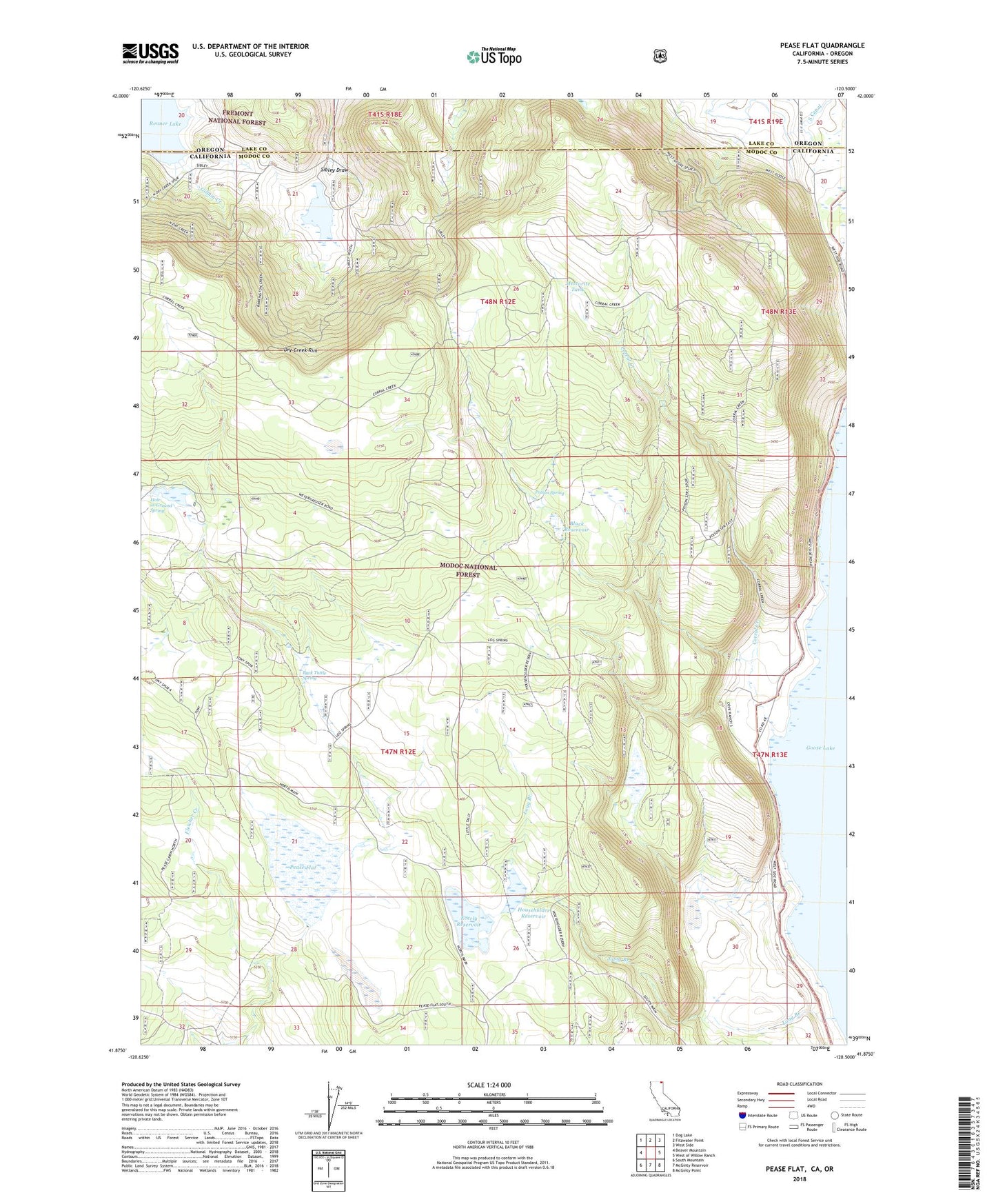 Pease Flat California US Topo Map Image