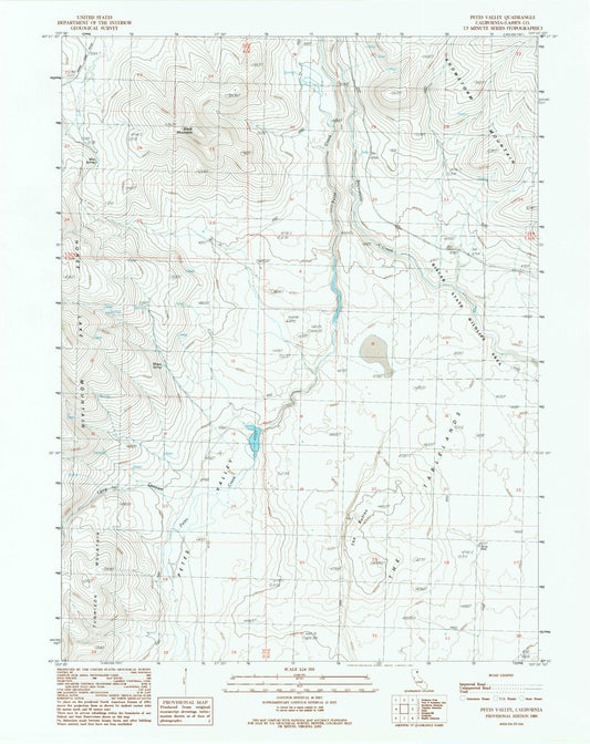 Classic USGS Petes Valley California 7.5'x7.5' Topo Map Image