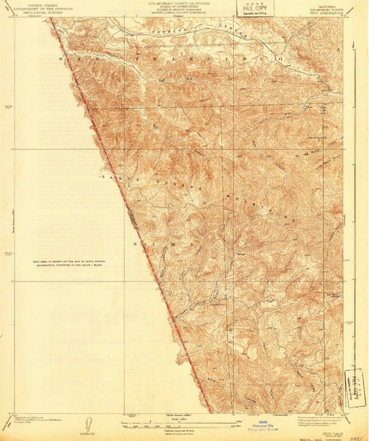 Classic USGS Pico California 7.5'x7.5' Topo Map Image