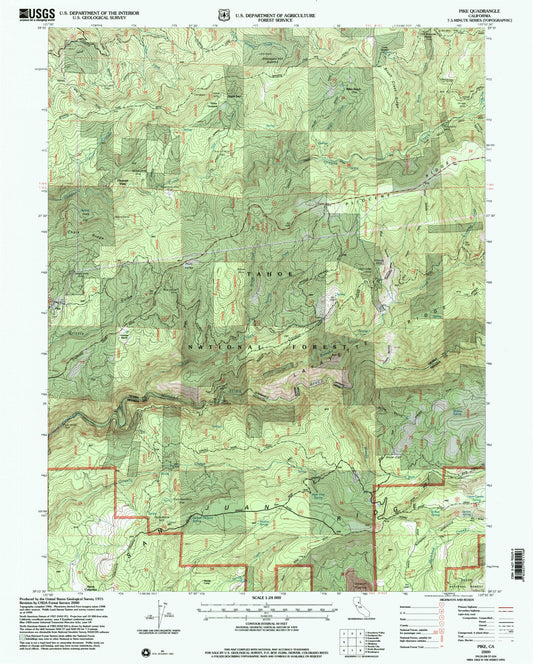 Classic USGS Pike California 7.5'x7.5' Topo Map Image