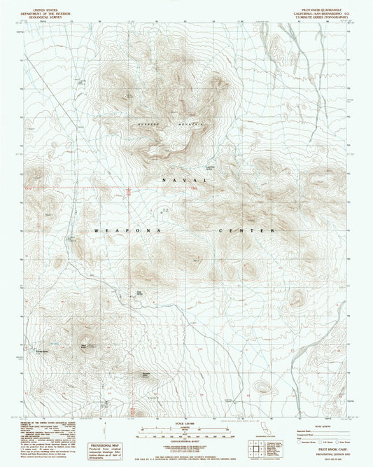Classic USGS Pilot Knob California 7.5'x7.5' Topo Map Image
