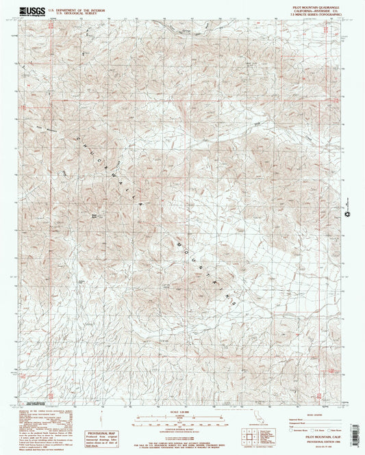 Classic USGS Pilot Mountain California 7.5'x7.5' Topo Map Image
