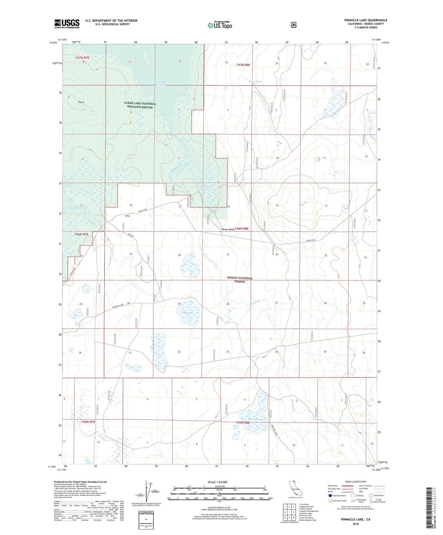 Pinnacle Lake California US Topo Map Image