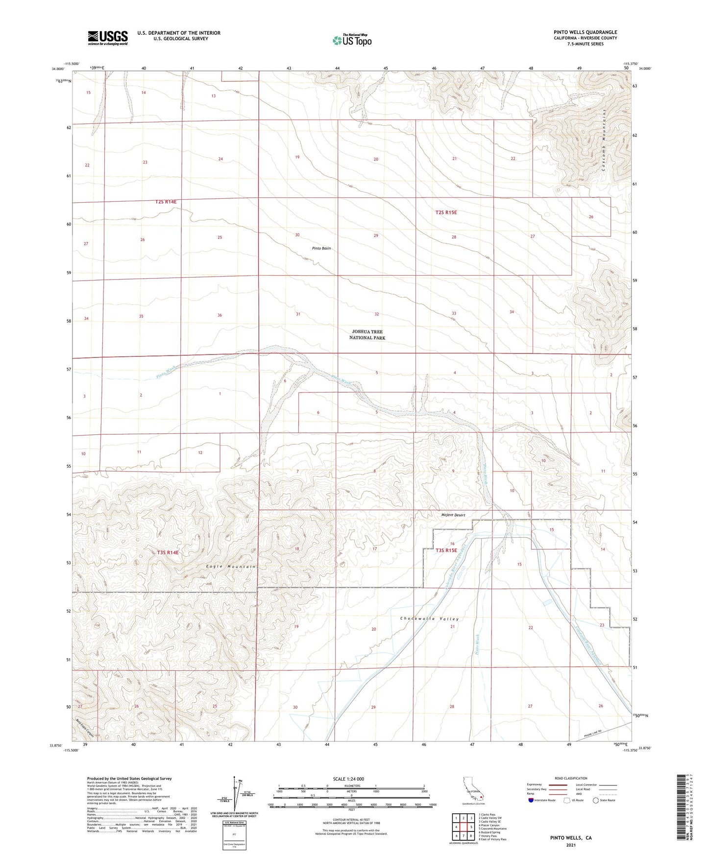 Pinto Wells California US Topo Map Image