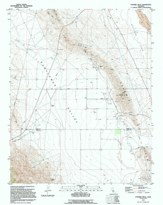 Classic USGS Pyramid Hills California 7.5'x7.5' Topo Map Image