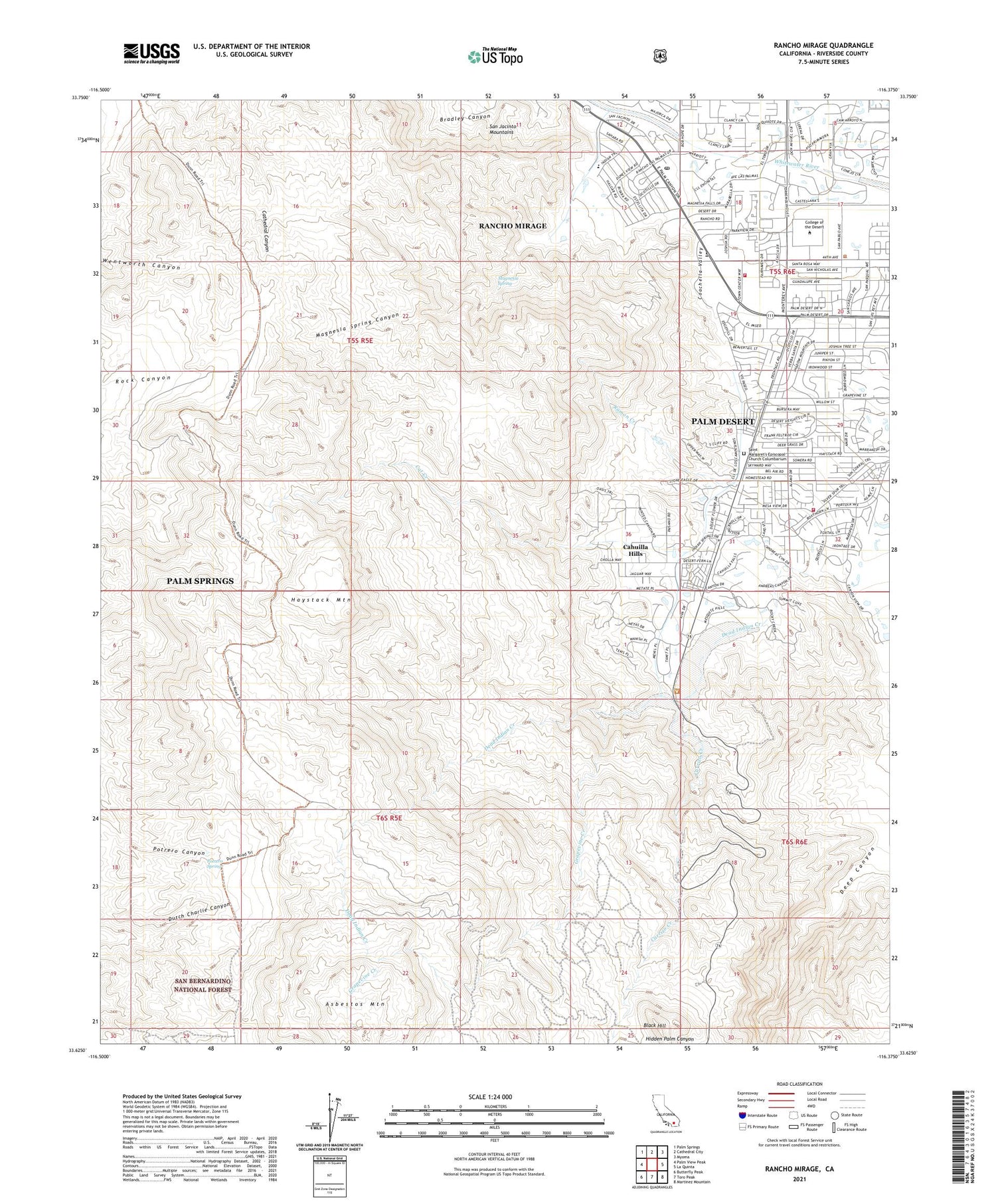Rancho Mirage California US Topo Map Image