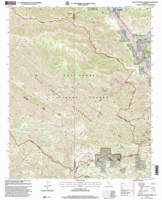 Classic USGS Rancho Nuevo Creek California 7.5'x7.5' Topo Map Image