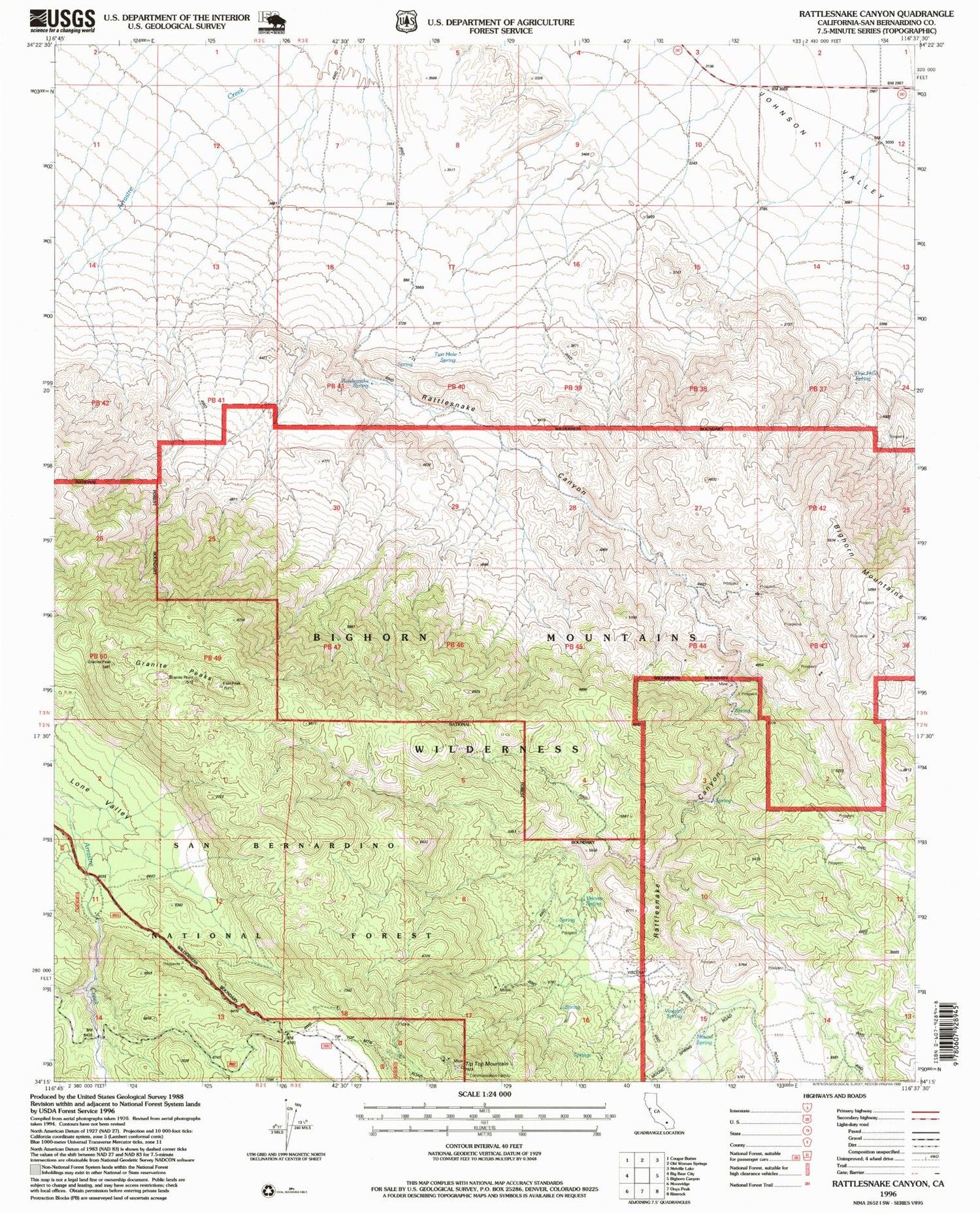 USGS Classic Rattlesnake Canyon California 7.5'x7.5' Topo Map Image