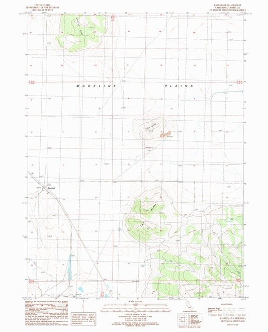 Classic USGS Ravendale California 7.5'x7.5' Topo Map Image