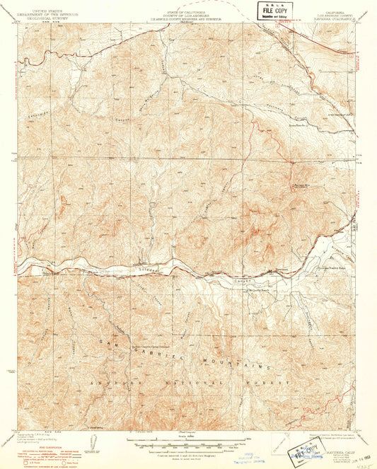 Classic USGS Ravenna California 7.5'x7.5' Topo Map Image