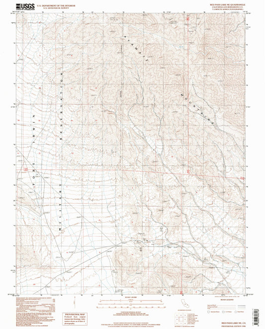 Classic USGS Red Pass Lake NE California 7.5'x7.5' Topo Map Image