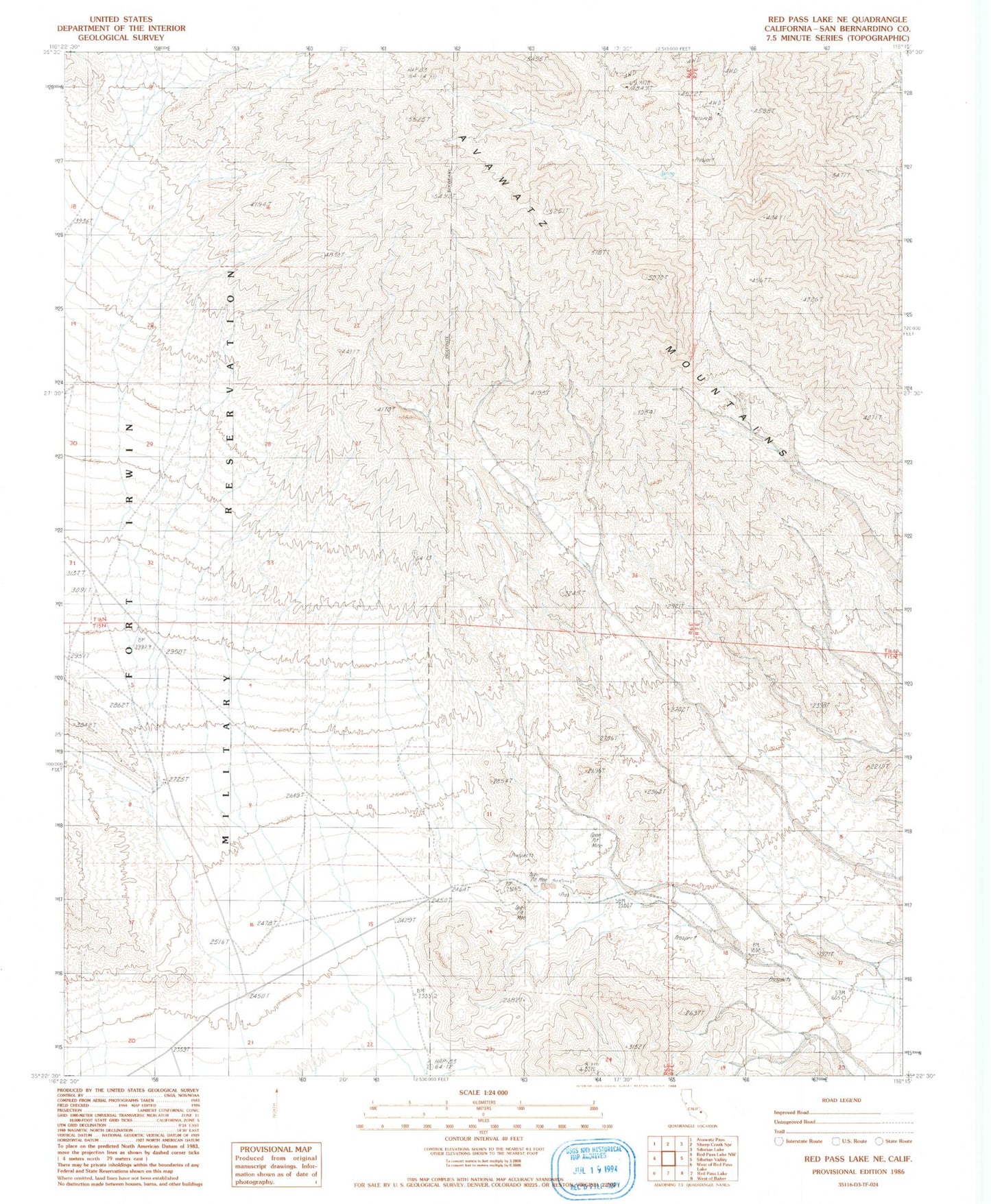 Classic USGS Red Pass Lake NE California 7.5'x7.5' Topo Map Image