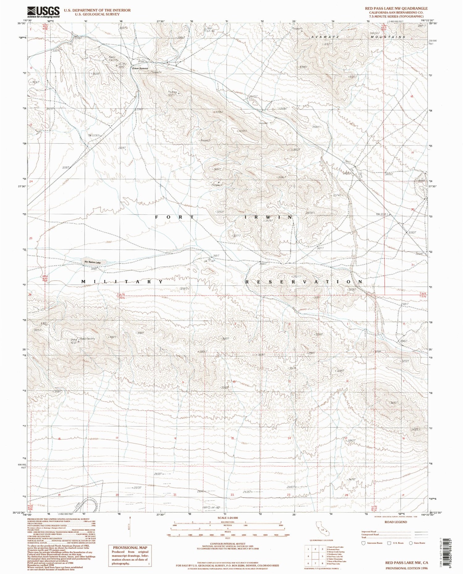 Classic USGS Red Pass Lake NW California 7.5'x7.5' Topo Map Image