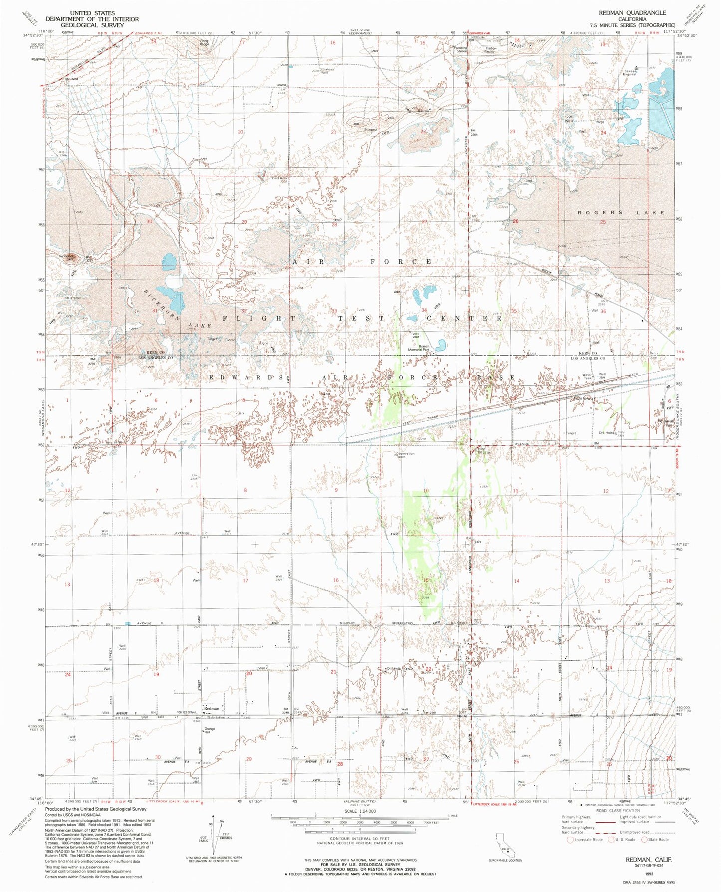 Classic USGS Redman California 7.5'x7.5' Topo Map Image