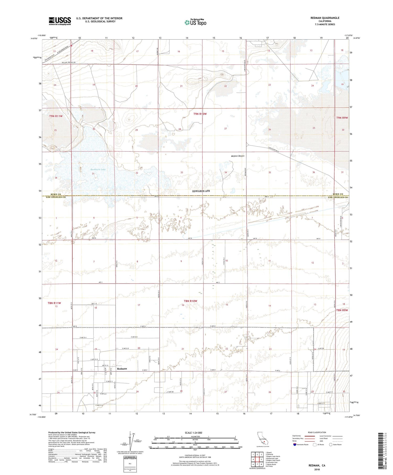 Redman California US Topo Map Image