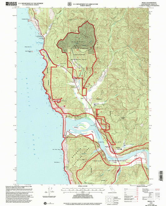 Classic USGS Requa California 7.5'x7.5' Topo Map Image
