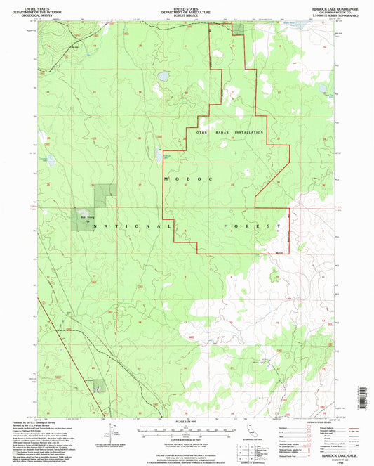 Classic USGS Rimrock Lake California 7.5'x7.5' Topo Map Image