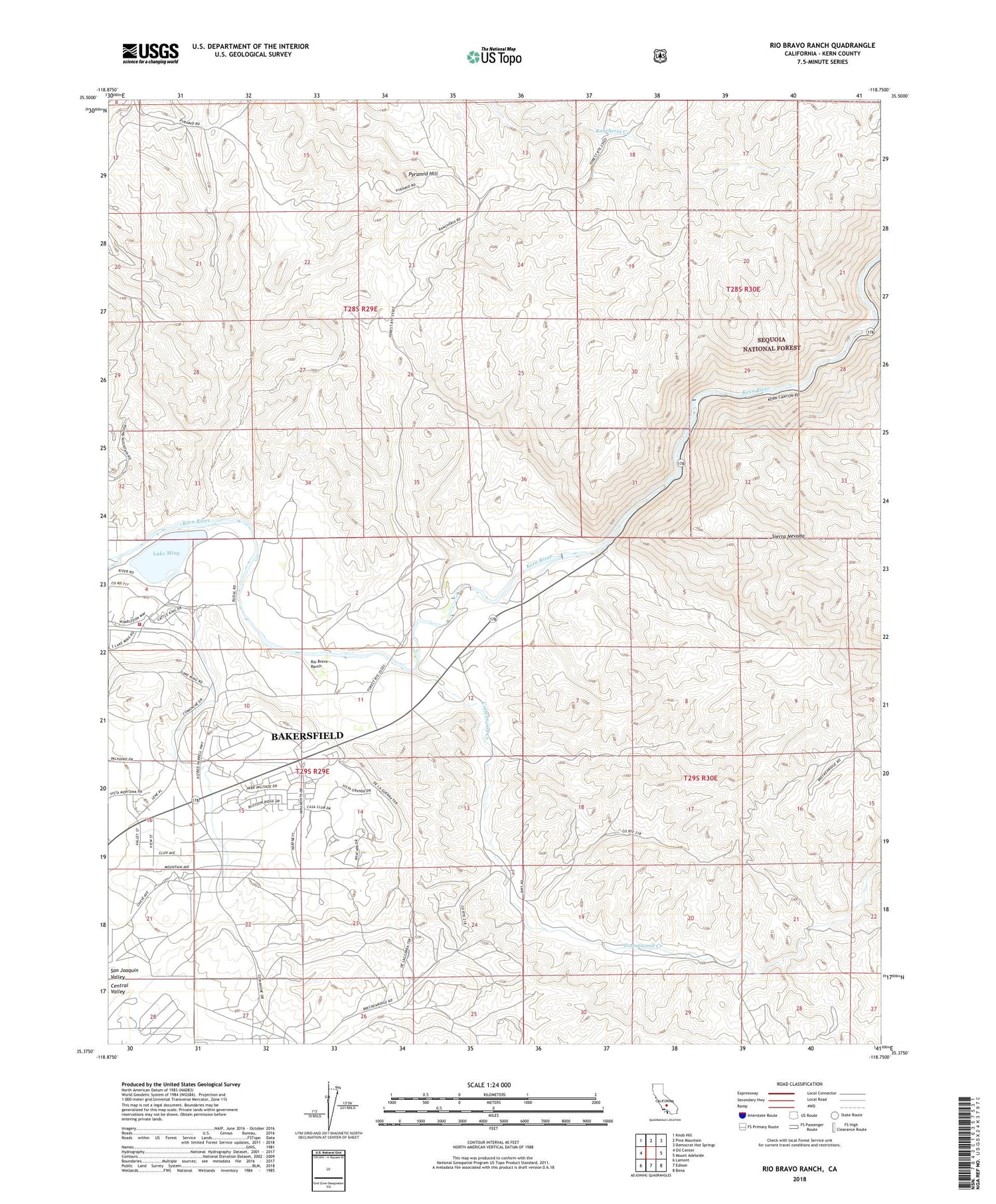 Rio Bravo Ranch California US Topo Map Image