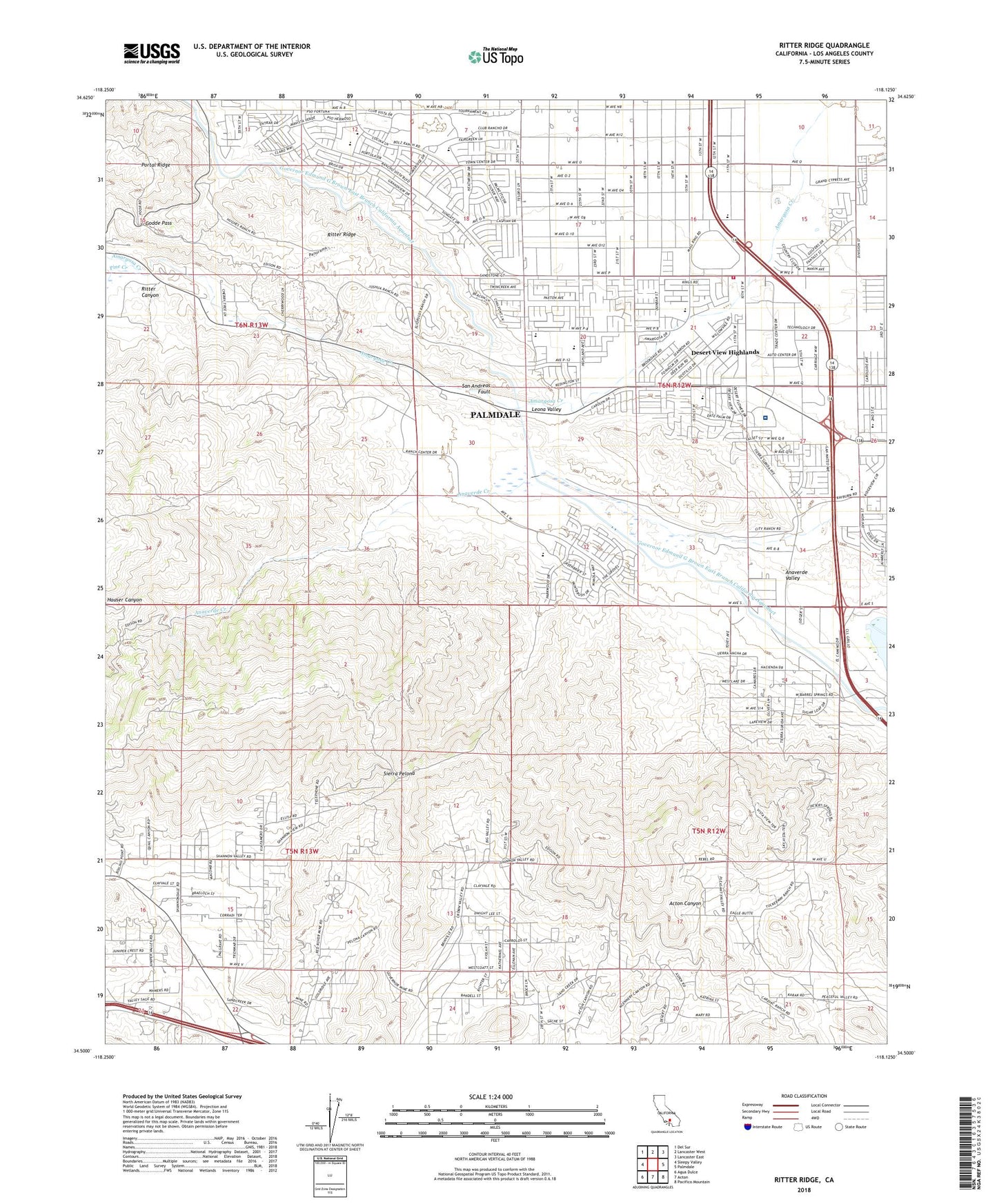 Ritter Ridge California US Topo Map Image