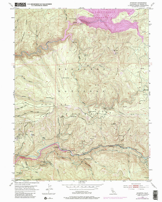 Classic USGS Riverton California 7.5'x7.5' Topo Map Image