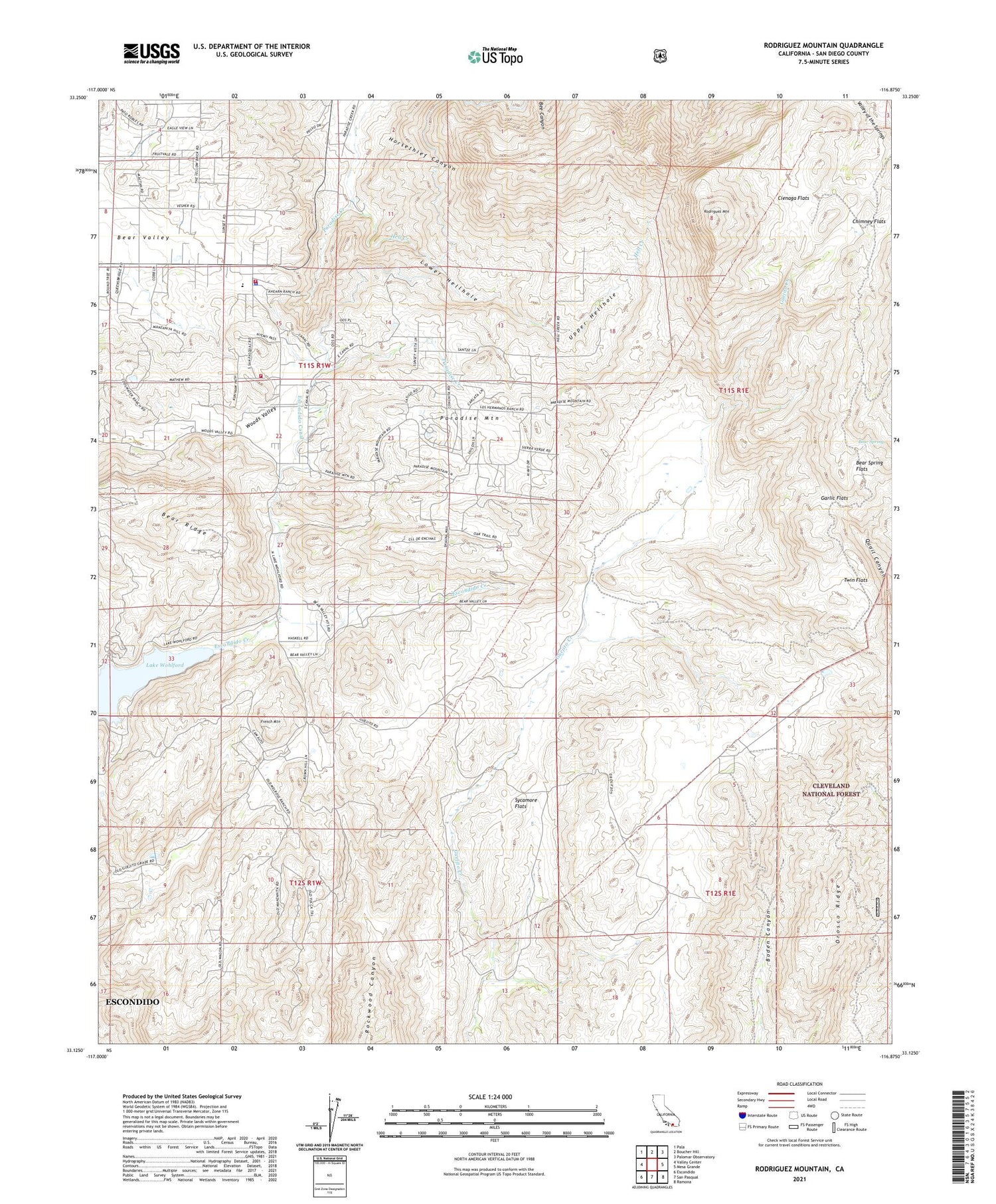 Rodriguez Mountain California US Topo Map Image
