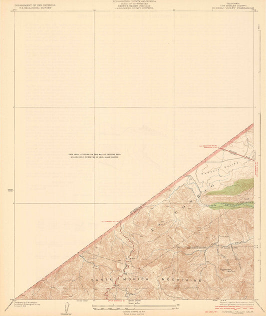 Classic USGS Russell Valley California 7.5'x7.5' Topo Map Image