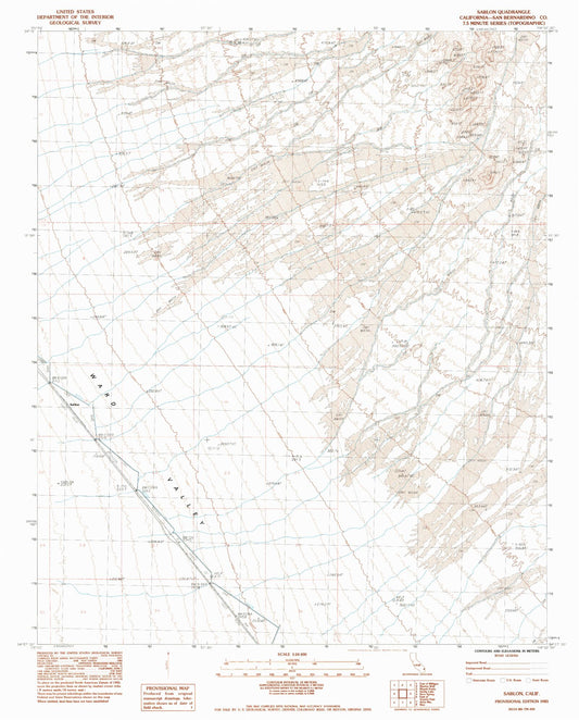 Classic USGS Sablon California 7.5'x7.5' Topo Map Image
