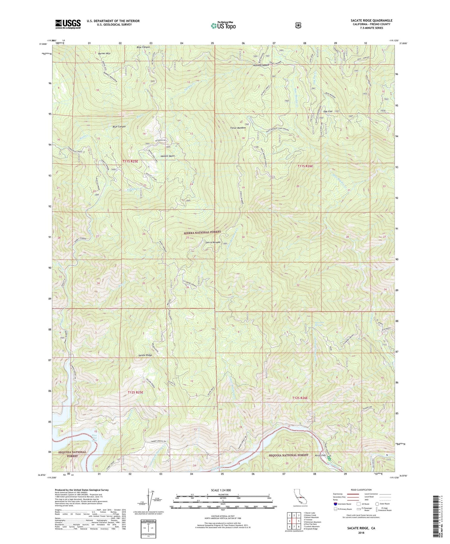 Sacate Ridge California US Topo Map Image