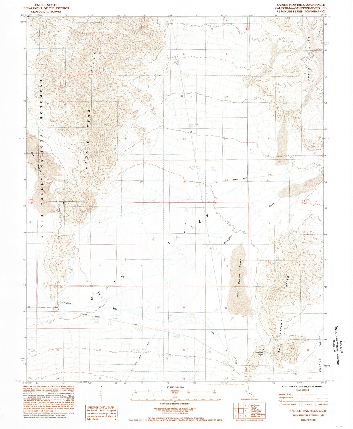 Classic USGS Saddle Peak Hills California 7.5'x7.5' Topo Map Image