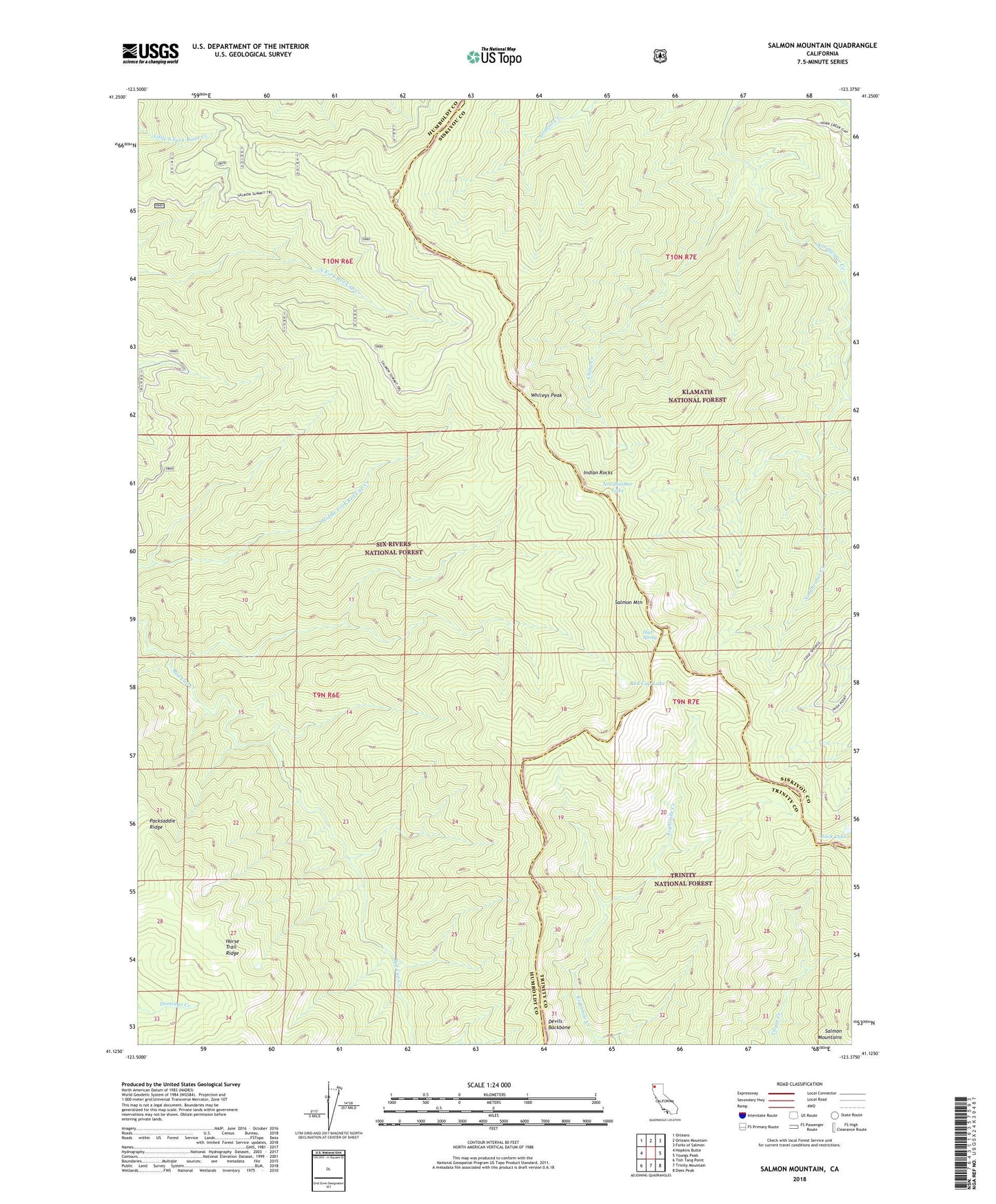 Salmon Mountain California US Topo Map Image