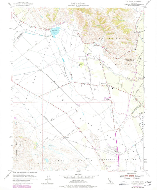 Classic USGS San Felipe California 7.5'x7.5' Topo Map Image