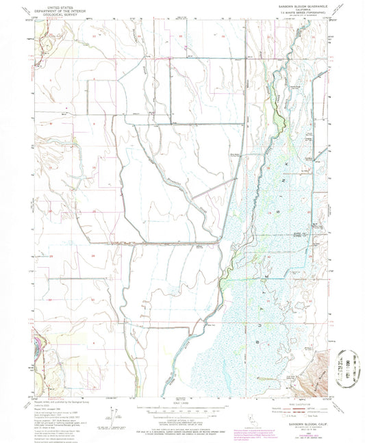 Classic USGS Sanborn Slough California 7.5'x7.5' Topo Map Image