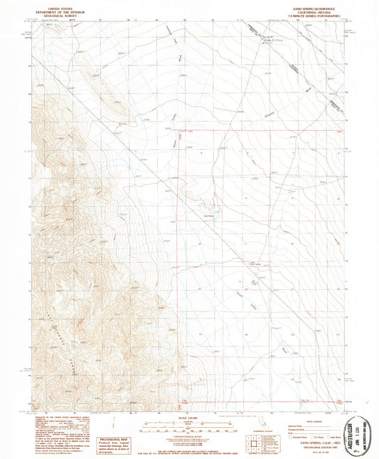 Classic USGS Sand Spring California 7.5'x7.5' Topo Map Image