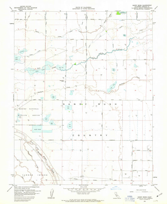 Classic USGS Sandy Mush California 7.5'x7.5' Topo Map Image