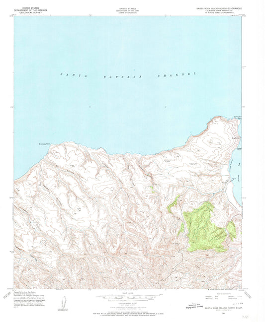 Classic USGS Santa Rosa Island North California 7.5'x7.5' Topo Map Image