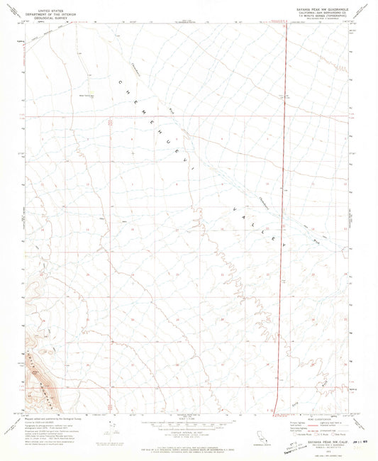 Classic USGS Savahia Peak NW California 7.5'x7.5' Topo Map Image