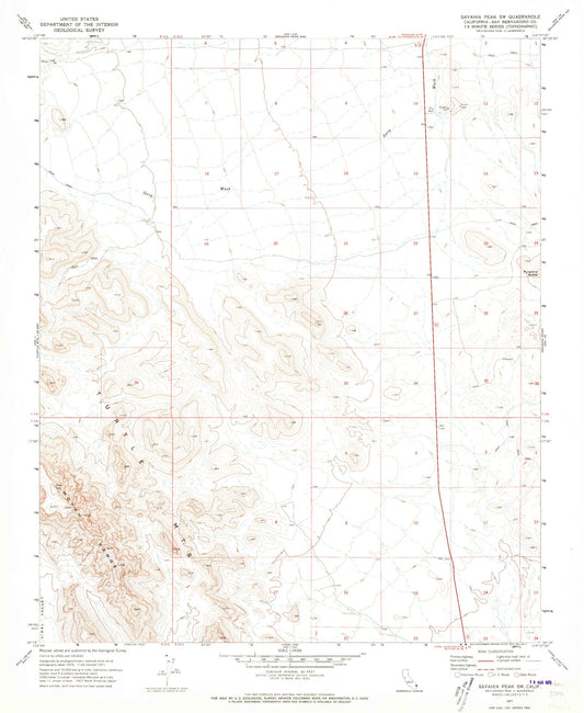 Classic USGS Savahia Peak SW California 7.5'x7.5' Topo Map Image