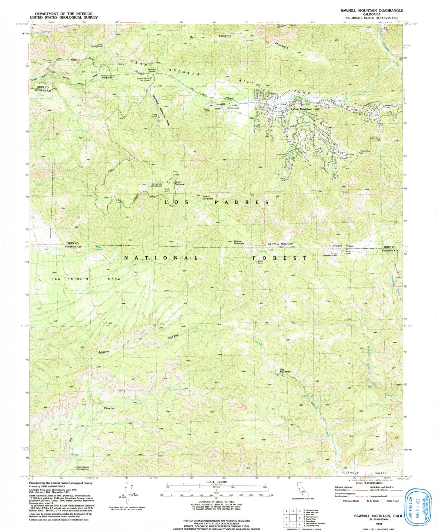 USGS Classic Sawmill Mountain California 7.5'x7.5' Topo Map Image