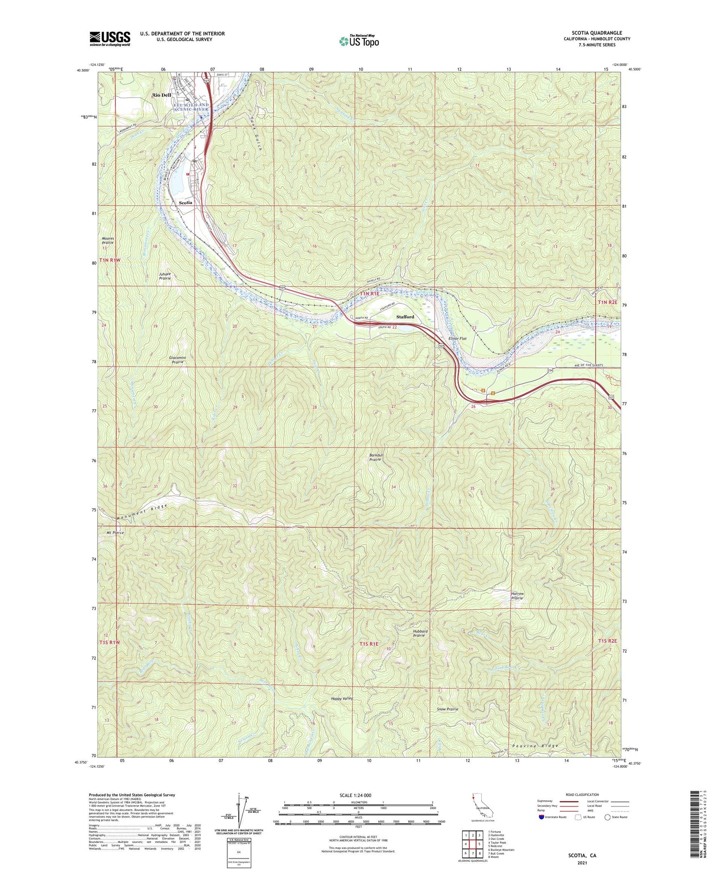 Scotia California US Topo Map Image