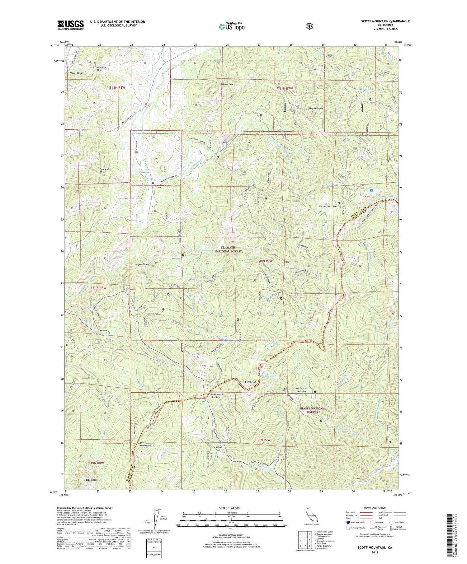 Scott Mountain California US Topo Map Image
