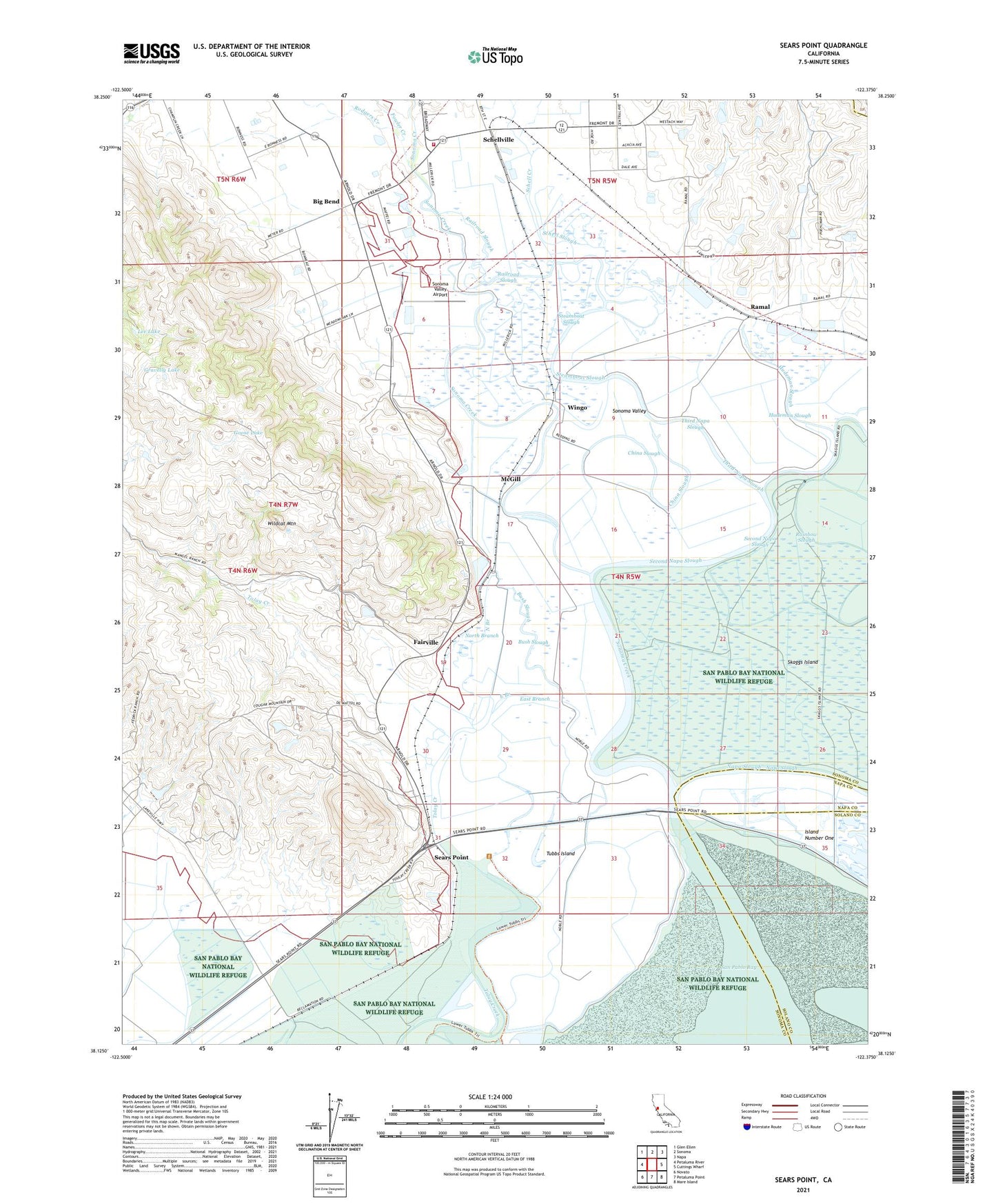Sears Point California US Topo Map Image