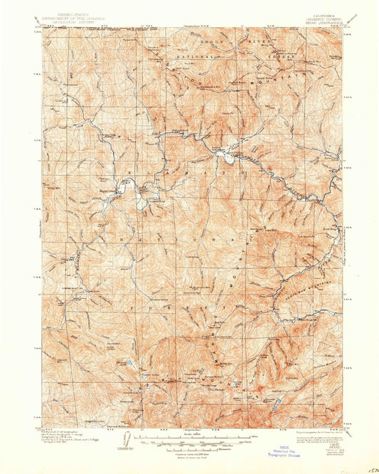 Historic 1922 Seiad California 30'x30' Topo Map Image