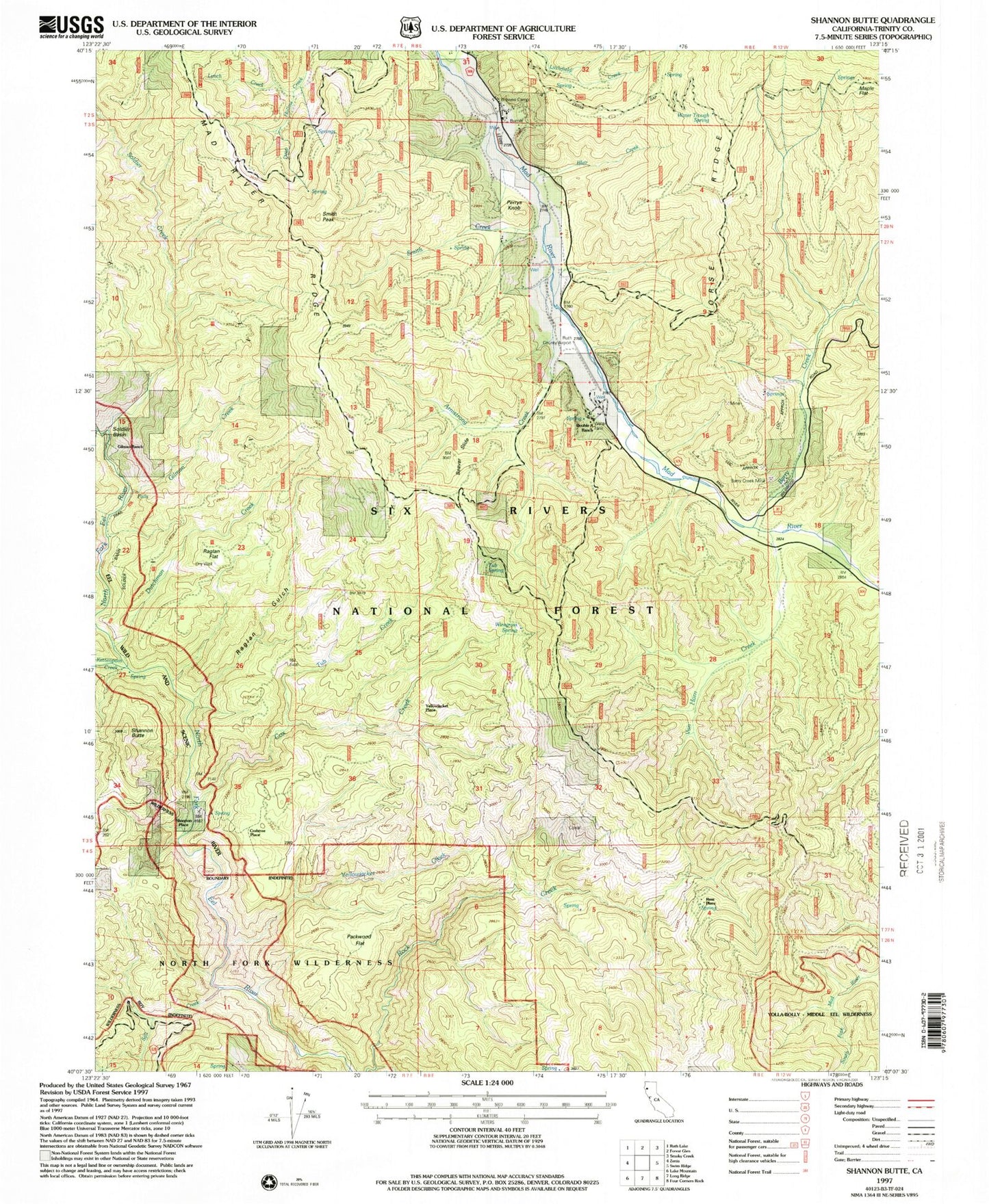 Classic USGS Shannon Butte California 7.5'x7.5' Topo Map Image