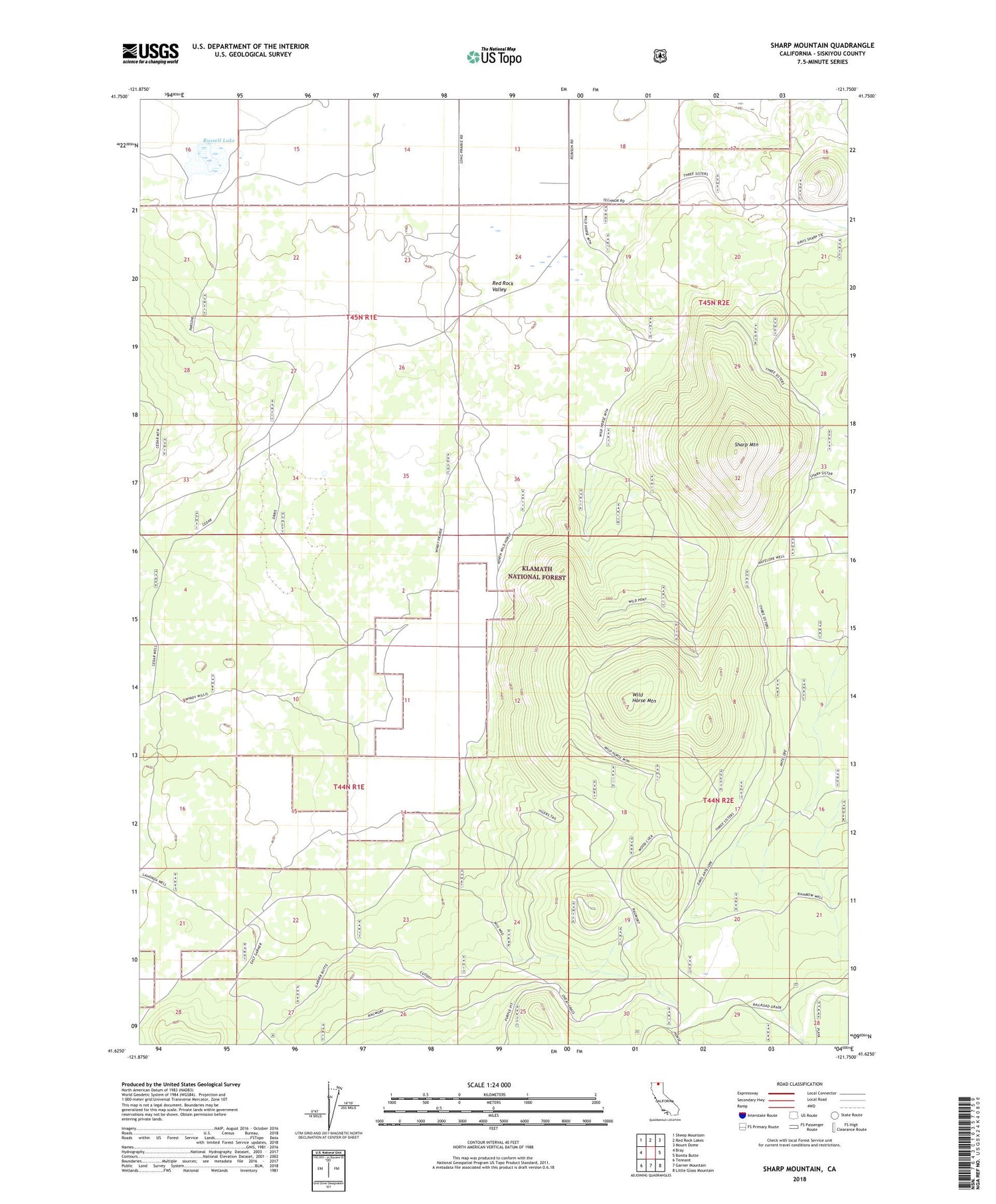Sharp Mountain California US Topo Map Image